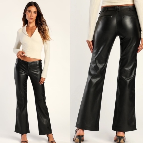Free People Pants - Free People Love Language Vegan Leather 
Low-Rise Pant.